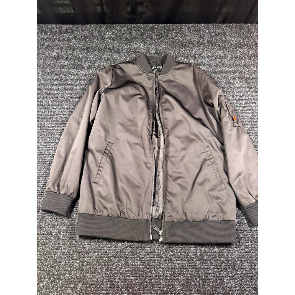 Bernardo Mens M Black Bomber Jacket Full Zip MA-1 Flight Utility Lightweight